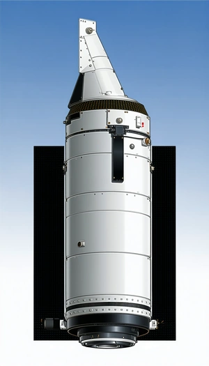 A Large White Rocket Is Shown In A Close-up View