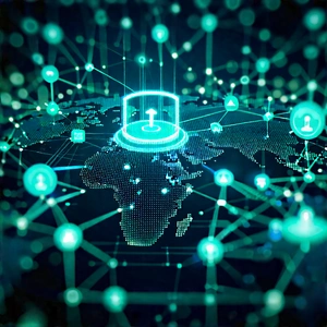Blockchain Network Visualization With Computer Screen