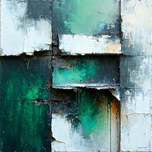 Abstract Encaustic Painting: Decay represented through textural contrasts