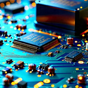 Close-up Of Electronic Circuit With Close-up Computer