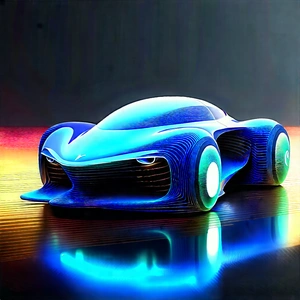 Innovative Electric Vehicle Design With Futuristic Blue
