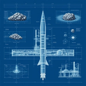 A Blue Illustration Of A Space Shuttle Is Shown In A Series Of Diagrams