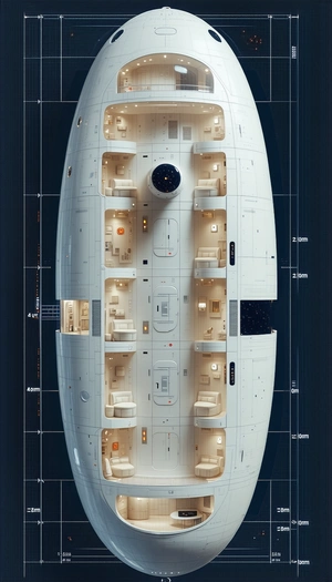 The Image Is A Computer-generated (cgi) Model Of A Large White Spacecraft