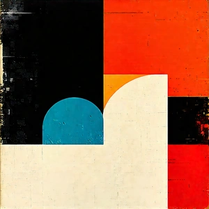 Abstract Retro Poster Style: Textural abstract with complementary color palette