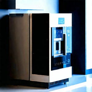Innovative Smart Appliance Design With Large, Silver