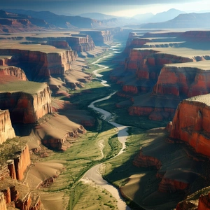 Nature Minimalist Design: Aerial View Of Canyon System With Beautiful Landscape