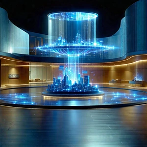 Tech Commercial Photography: Digital Transformation Visualization With Large, Futuristic-looking