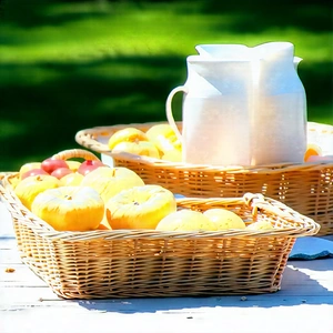 Lifestyle Watercolor Painting: Summer Picnic During Winter With Table Basket