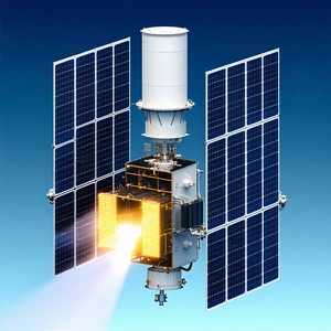 A Spacecraft With A Solar Panel On Its Side