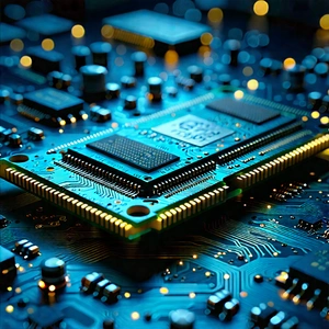 Close-up Of Memory Module With Close-up Computer