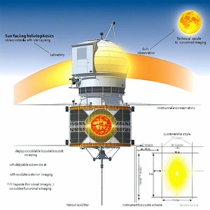 The Image Is A Diagram Of A Satellite, Showing Its Various Components And Functions