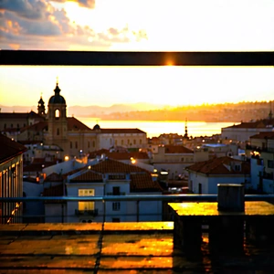 Urban Advertising Photography: Cityscape Of Historic City Center During Sunrise With Panoramic View