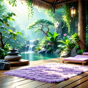 Lifestyle Pastel Drawing: Wellness Scene With Natural (lighting:1.28) With Image, There