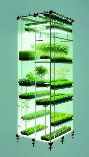 A Large Glass Case Filled With A Variety Of Plants