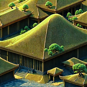 Abstract Ukiyo-e Style: Granular Structure With Model Chinese
