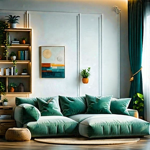 Lifestyle Tilt-Shift Photography: Cozy living room with organized space
