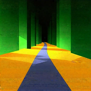 Nature Technical Illustration: Path Through Autumn Woodland With Painting Long,