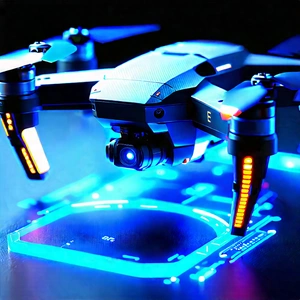 Drone With Holographic Display With Black Drone