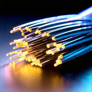 Close-up Of Fiber Optic Cables With Close-up Bunch