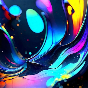 Abstract Cyberpunk Style: Organic abstract with iridescent color palette