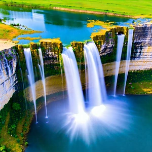 Nature Drone Photography: Waterfall in dry season
