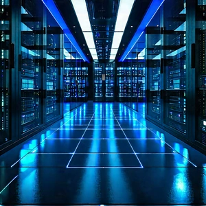 Futuristic Server Room With Large, Modern