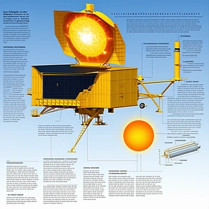 A Yellow Spacecraft Is Shown In A Diagram, With A Large Orange Circle In The Center