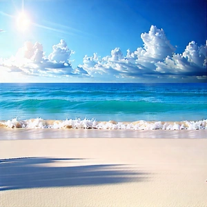 Lifestyle Digital Illustration: Beach Day During Holiday Season With Beautiful Beach