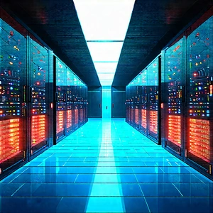 (futuristic:1.22) Server Room With Image, There