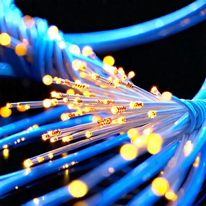 Close-up Of Fiber Optic Cables With Close-up Blue