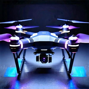 Drone With (digital:1.2) Artwork With Black Drone