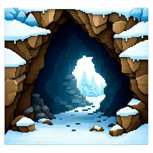 Nature Diagram Style: Cave Entrance In Winter Snow With Image, There