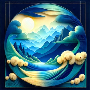 Abstract Art Nouveau Style: Abstract interpretation of weather patterns