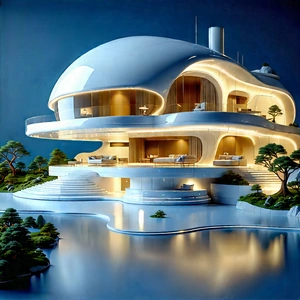 Futuristic Smart Home With Large, Modern-looking