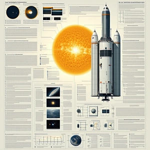 A Large Poster Is Displayed, Featuring A Space Shuttle And A Sun