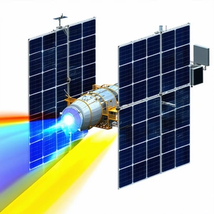 A Spacecraft With A Solar Panel On Its Side