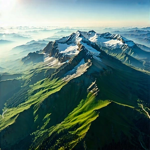 Nature Unreal Engine: Aerial View Of Mountain Range With Large Mountain