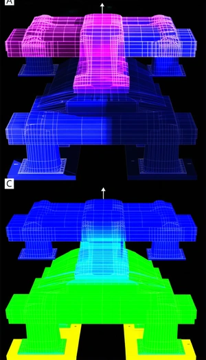 A Blue And Pink Object Is Shown In A 3d View