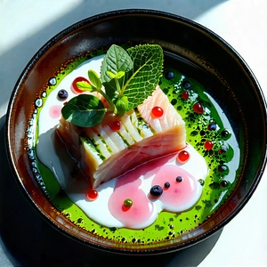 Lifestyle Concept Art: Plant-based Dish Prepared With Artistic Presentation With Plate Food