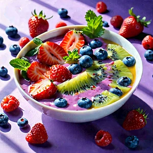 Lifestyle Lithograph: Smoothie Bowl Prepared With Artistic Presentation With Image, There