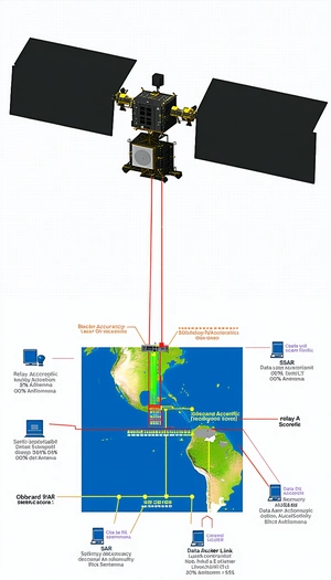 The Image Is A Diagram Showing The Different Components Of A Satellite System