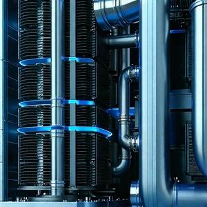Close-up Of Cooling System With Large Pipe