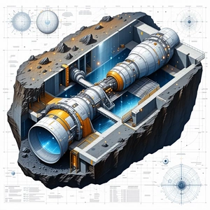 A Large, Futuristic Space Station Is Shown In A Detailed Illustration