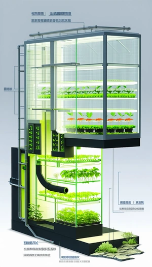A Large, Multi-level Greenhouse Filled With Various Plants