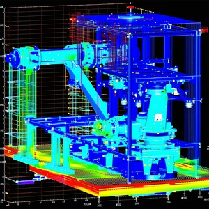 A Large Blue Machine Is Shown In A 3d Model