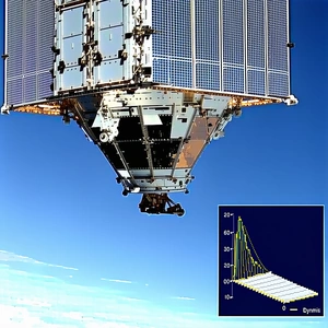 A Space Shuttle With A Large Satellite On Top Of It