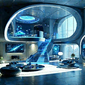 Futuristic Smart Home With Image, There