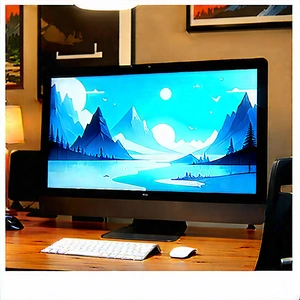 Entertainment Technology In Tech Office With Computer Monitor