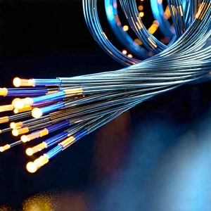Close-up Of Fiber Optic Cables With Image, There