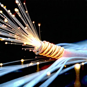 Close-up Of Fiber Optic Cables With Close-up Bunch